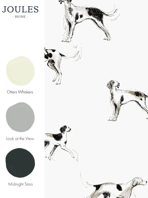 Antique Creme Sketchy Dogs 10M Wallpaper