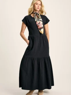 Ariana Navy Jersey Tiered Dress