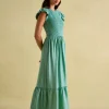 Clover Green Shirred Dress