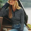Cordelia Navy geo Long Sleeve Top