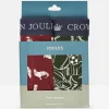 Crown Joules Red/Green Pack of Two Cotton Boxers
