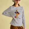 Festive Harbour Multi/White Boat Neck Breton Top