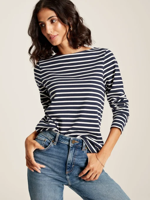 Harbour Navy Blue Long Sleeve Breton Top