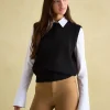 Holly Black Regular Fit Knitted Vest
