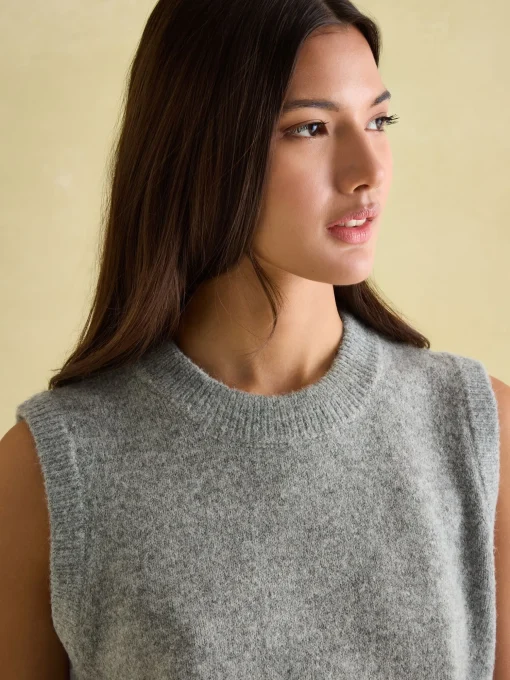 Holly Grey Regular Fit Knitted Vest