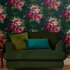 Peacock Blue Invite Floral 10M Wallpaper