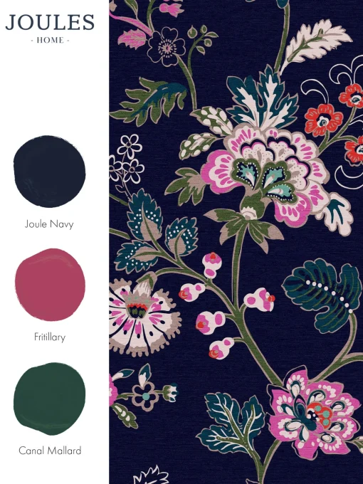 Royal Navy Vine Cottage Floral 10M Wallpaper