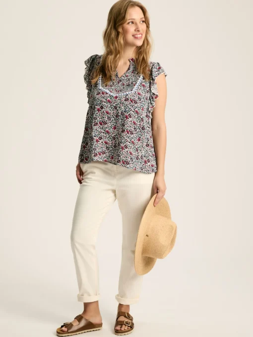 Verity Multi Frill Shoulder Sleeveless Blouse