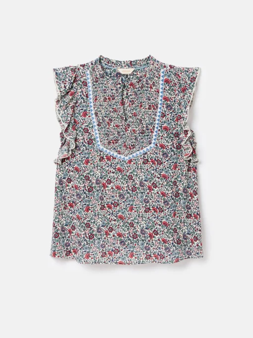 Verity Multi Frill Shoulder Sleeveless Blouse